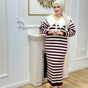 robe rayée burgundy yara